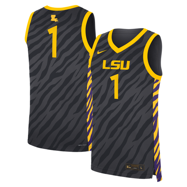 Nike #1 Anthracite LSU Tigers Replica Basketball Jersey