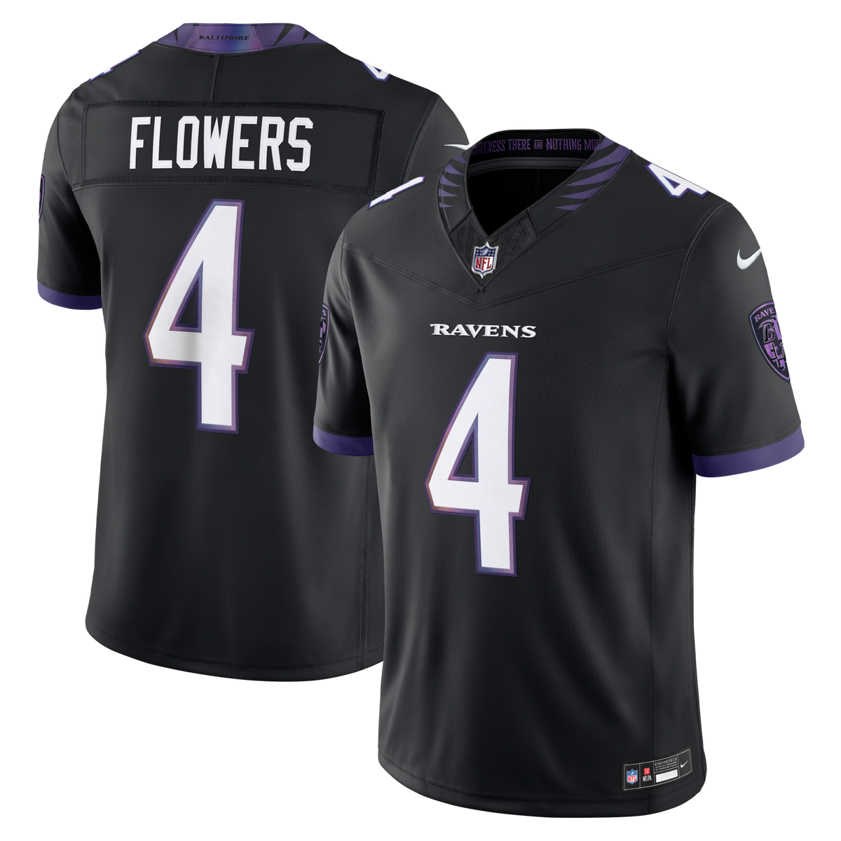 Baltimore Ravens Zay Flowers Black Alternate Alternate Vapor F.U.S.E. Stitched Limited Jersey