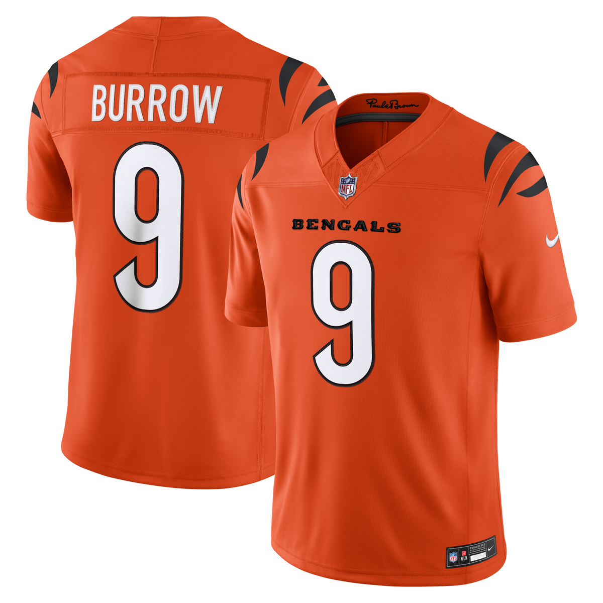 Cincinnati Bengals Joe Burrow Orange Alternate Vapor F.U.S.E. Stitched Limited Jersey