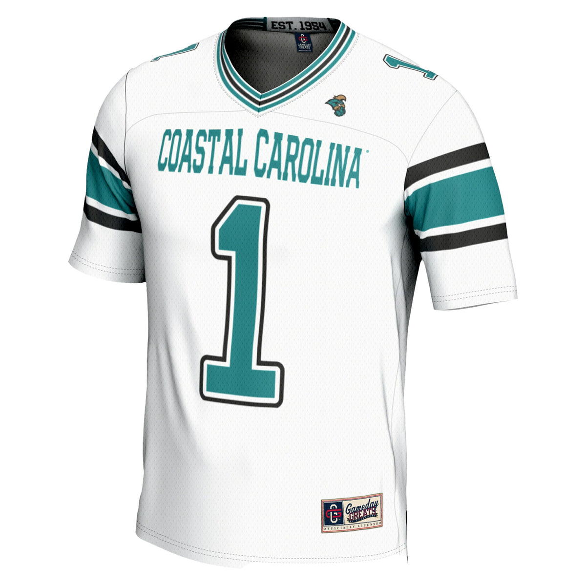 #1 Coastal Carolina Chanticleers GameDay Greats Endzone Football Jersey - White