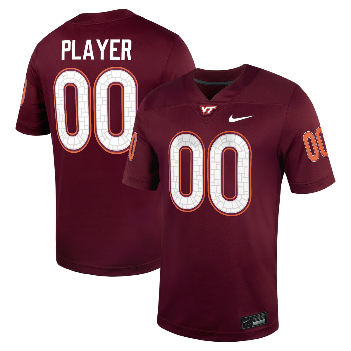 Virginia Tech Hokies NIL Pick-A-Player Football Game Jersey - Maroon