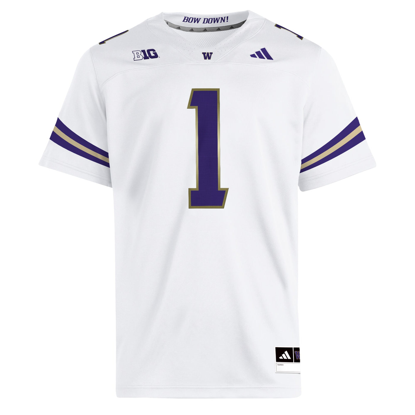 adidas #1 White Washington Huskies Premier Jersey