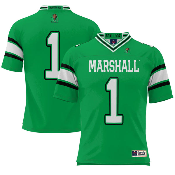 GameDay Greats #1 Kelly Green Marshall Thundering Herd Endzone Football Jersey