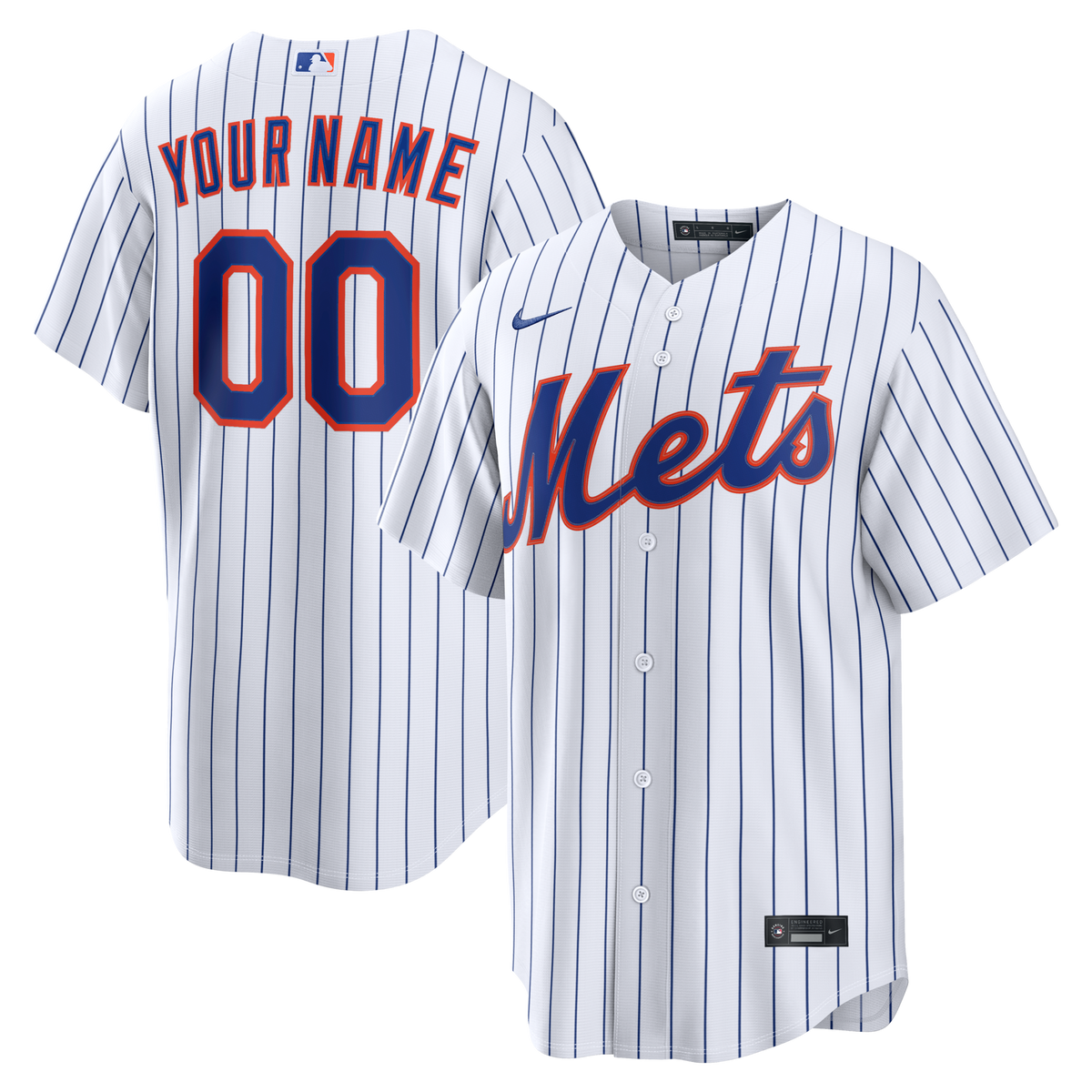 New York Mets White Home Replica Custom Jersey