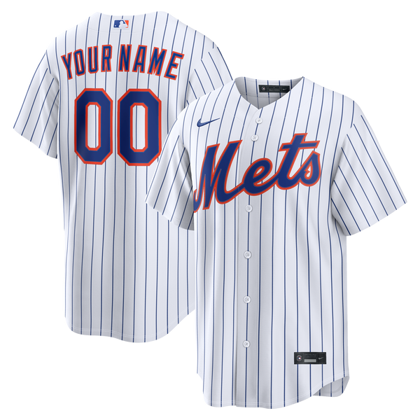 New York Mets White Home Replica Custom Jersey
