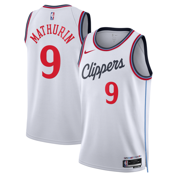 Los Angeles Clippers Nike Replica Association Edition Swingman Jersey - White - Bennedict Mathurin