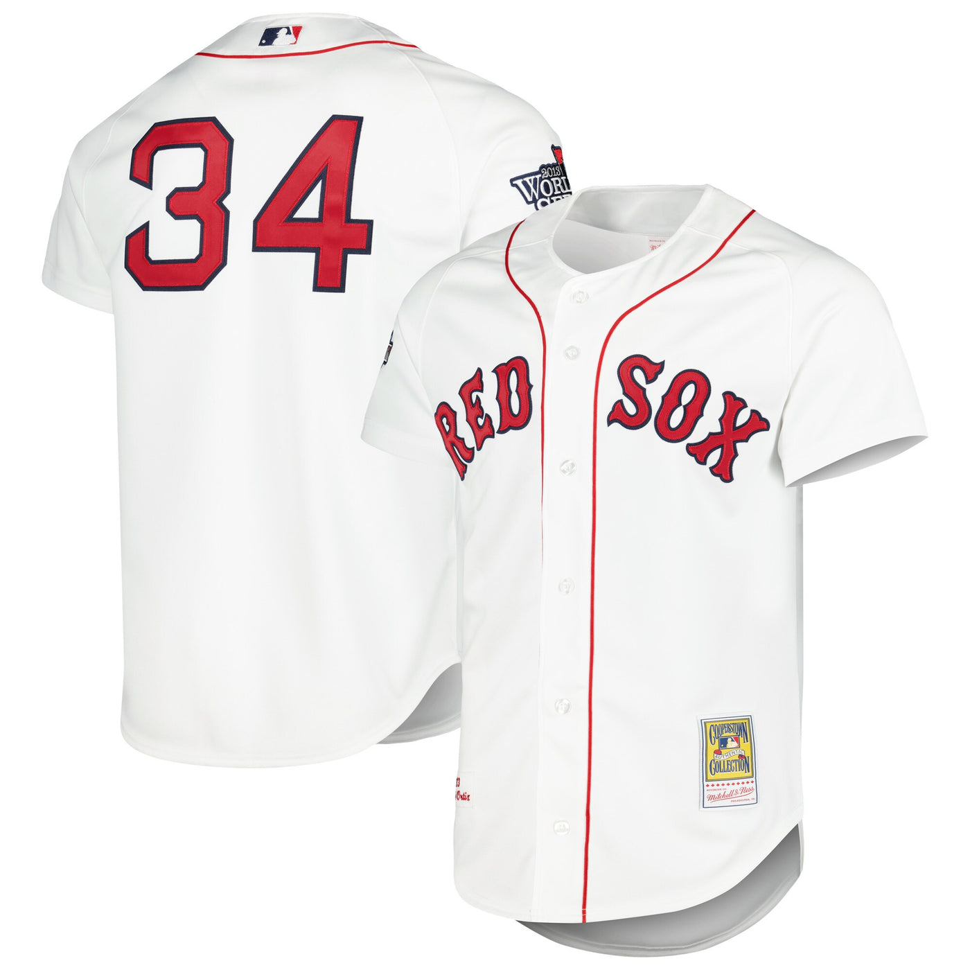 Boston Red Sox David Ortiz Mitchell & Ness White Cooperstown Collection Authentic Jersey