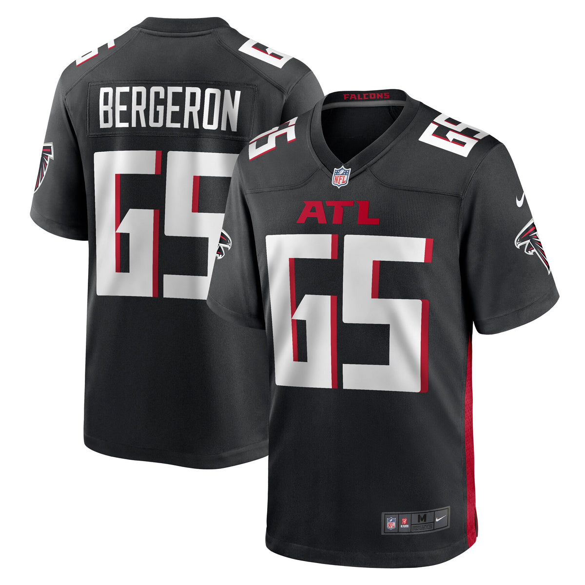 Atlanta Falcons Matthew Bergeron Black Team Game Jersey