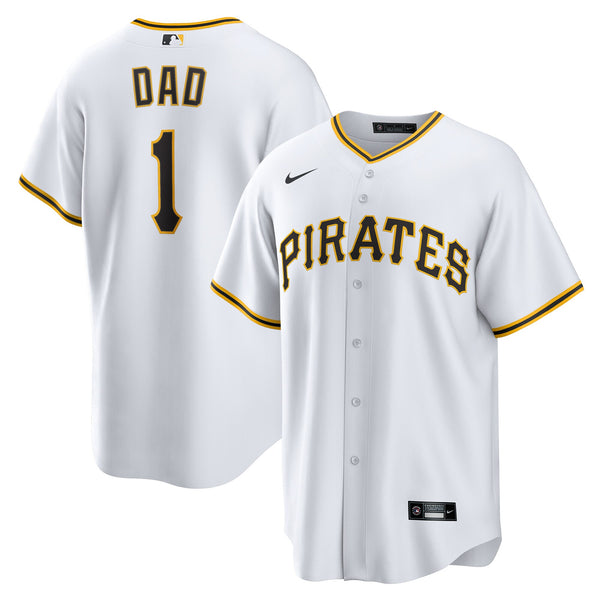 Pittsburgh Pirates White #1 Dad Home Replica Jersey