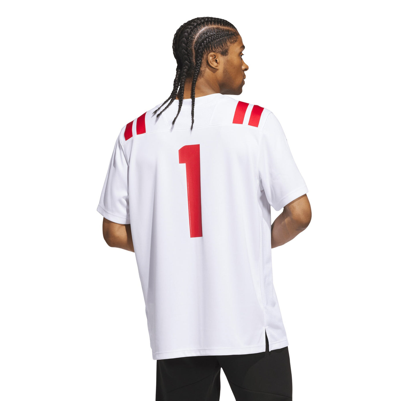 adidas #1 White Nebraska Huskers Away Premier Football Jersey
