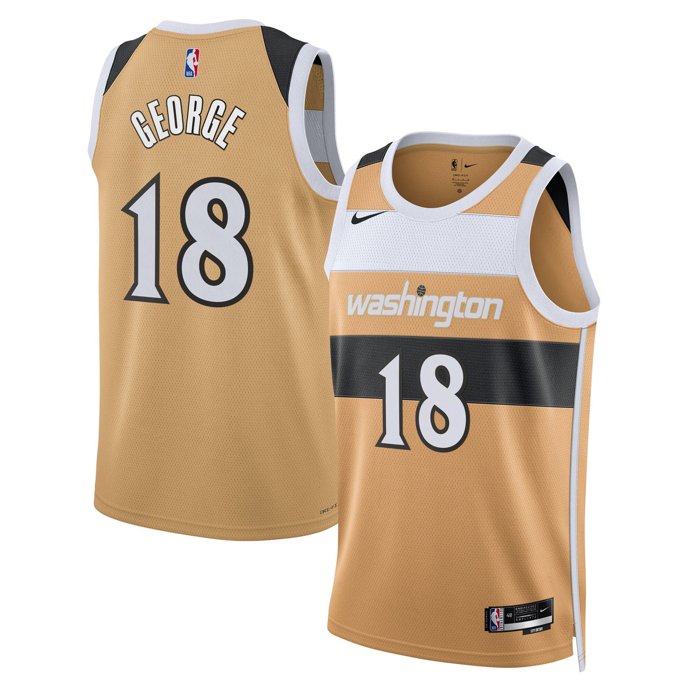 Washington Wizards Nike 2025/26 City Edition Swingman Jersey - Tan - Kyshawn George