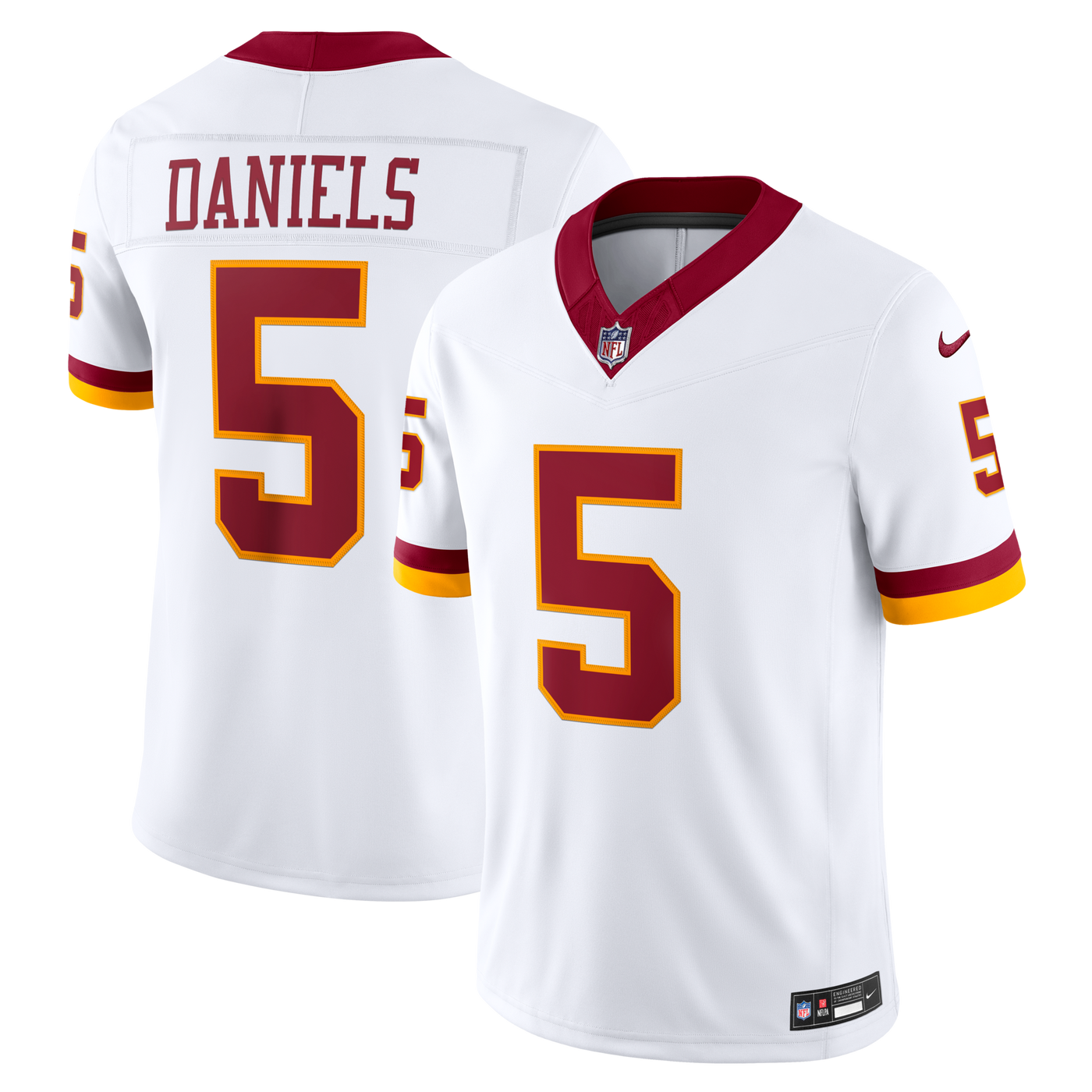 Washington Commanders Jayden Daniels Nike White Vapor F.U.S.E. Stitched Limited Jersey