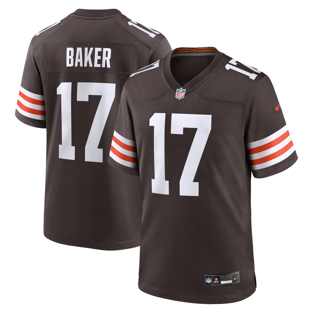 Cleveland Browns Jerome Baker Brown Team Game Jersey