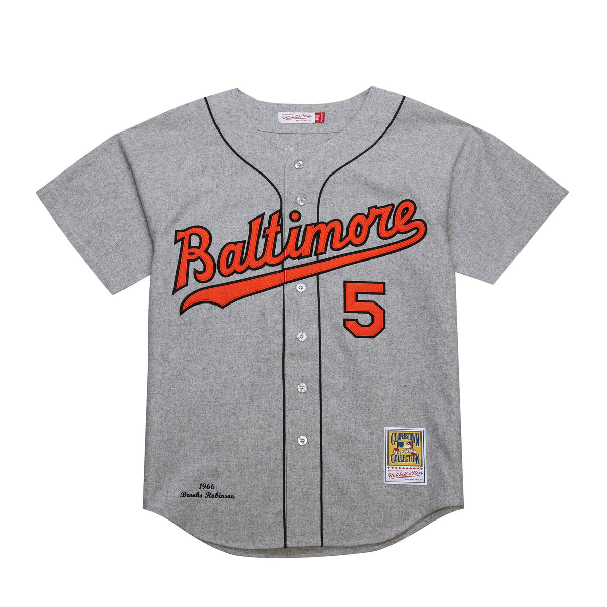 Baltimore Orioles Brooks Robinson Mitchell & Ness Gray Cooperstown Collection 1966 Authentic Jersey