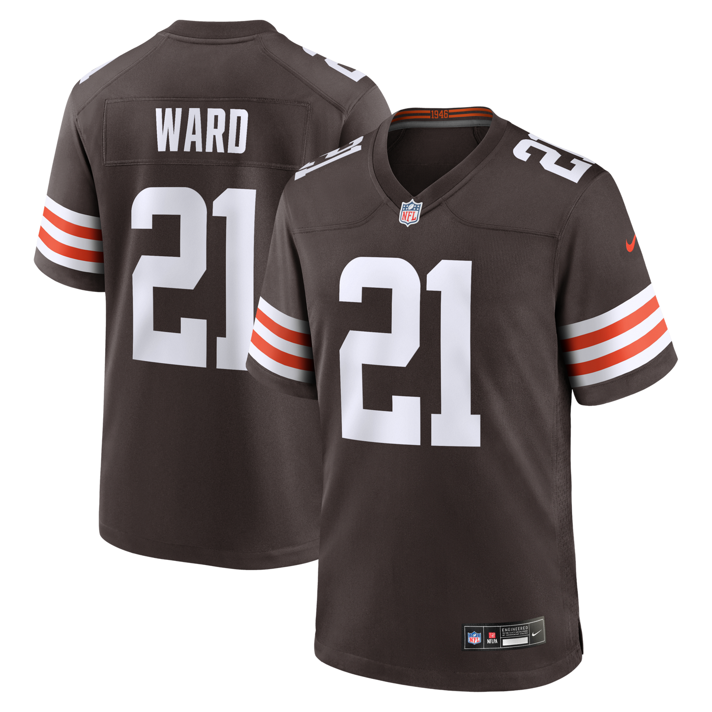 Cleveland Browns Denzel Ward Nike Brown Player Game Jersey