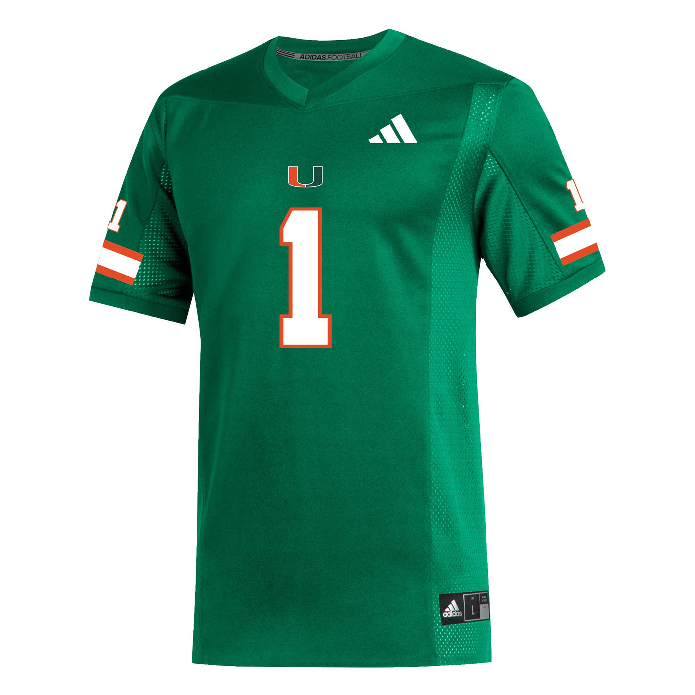 adidas #1 Green Miami Hurricanes Replica Football Jersey