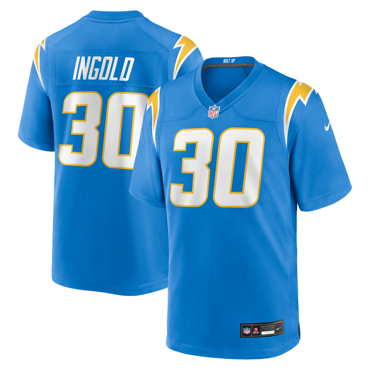 Los Angeles Chargers Alec Ingold Powder Blue Team Game Jersey