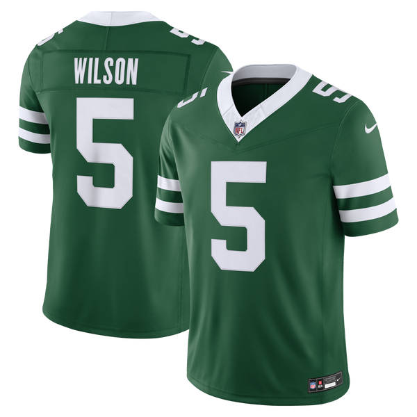 New York Jets Garrett Wilson Nike Legacy Green Team Vapor F.U.S.E. Stitched Limited Jersey
