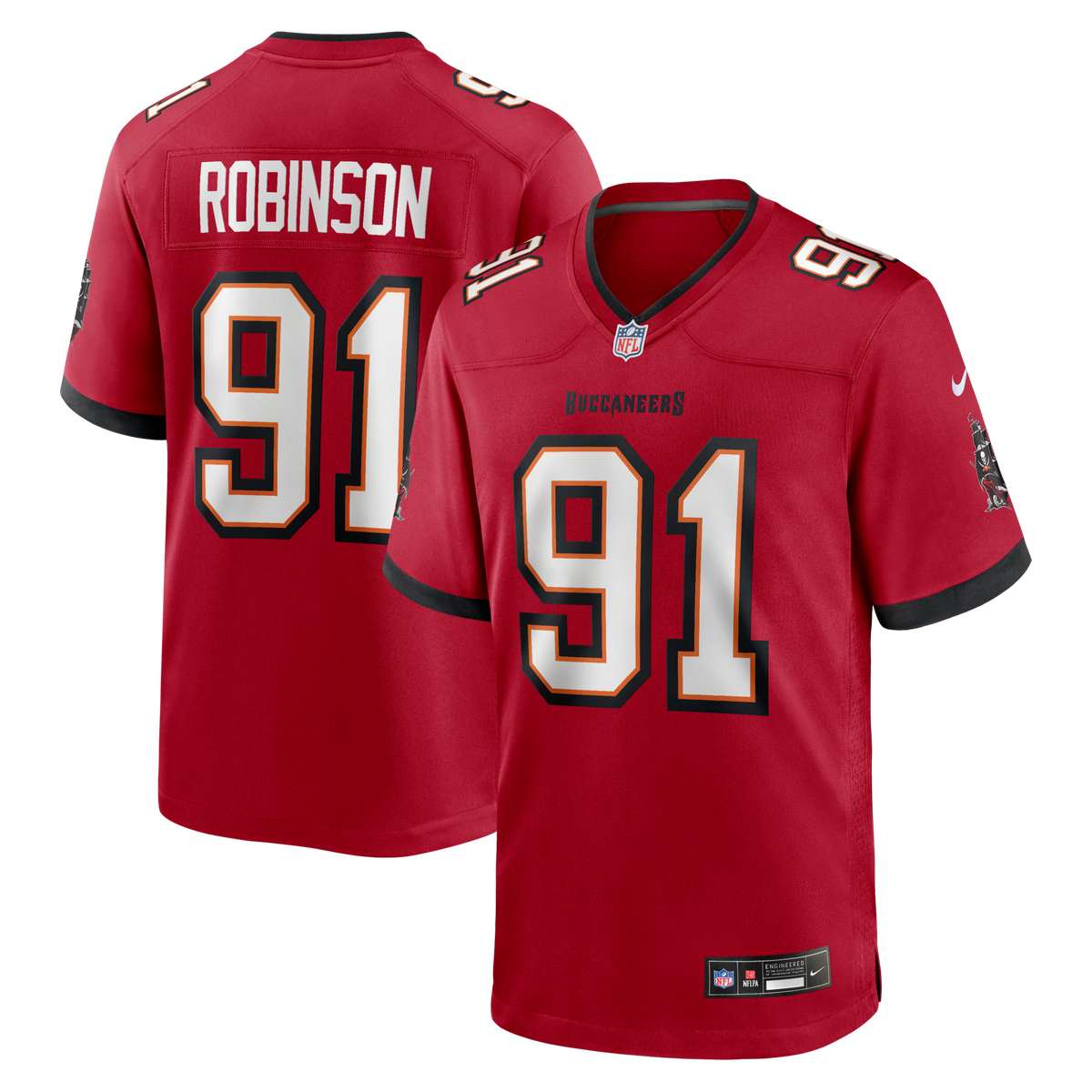 Tampa Bay Buccaneers A'Shawn Robinson Red Team Game Jersey