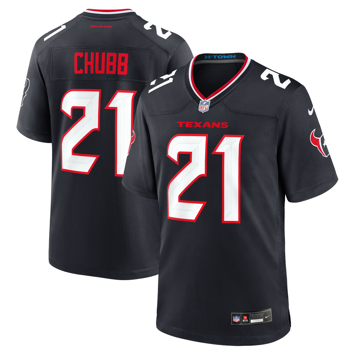 Houston Texans Nick Chubb Navy Team Game Jersey
