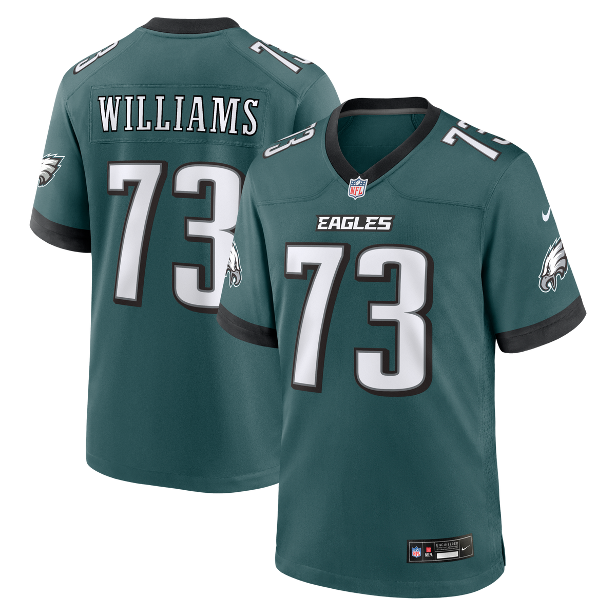 Philadelphia Eagles Cameron Williams Midnight Green Team Game Jersey