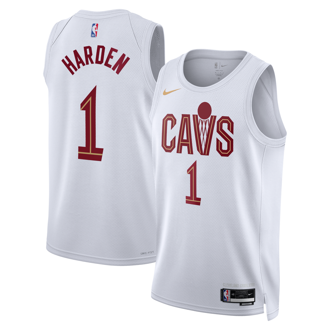Cleveland Cavaliers Nike Association Edition Swingman Jersey - White - James Harden