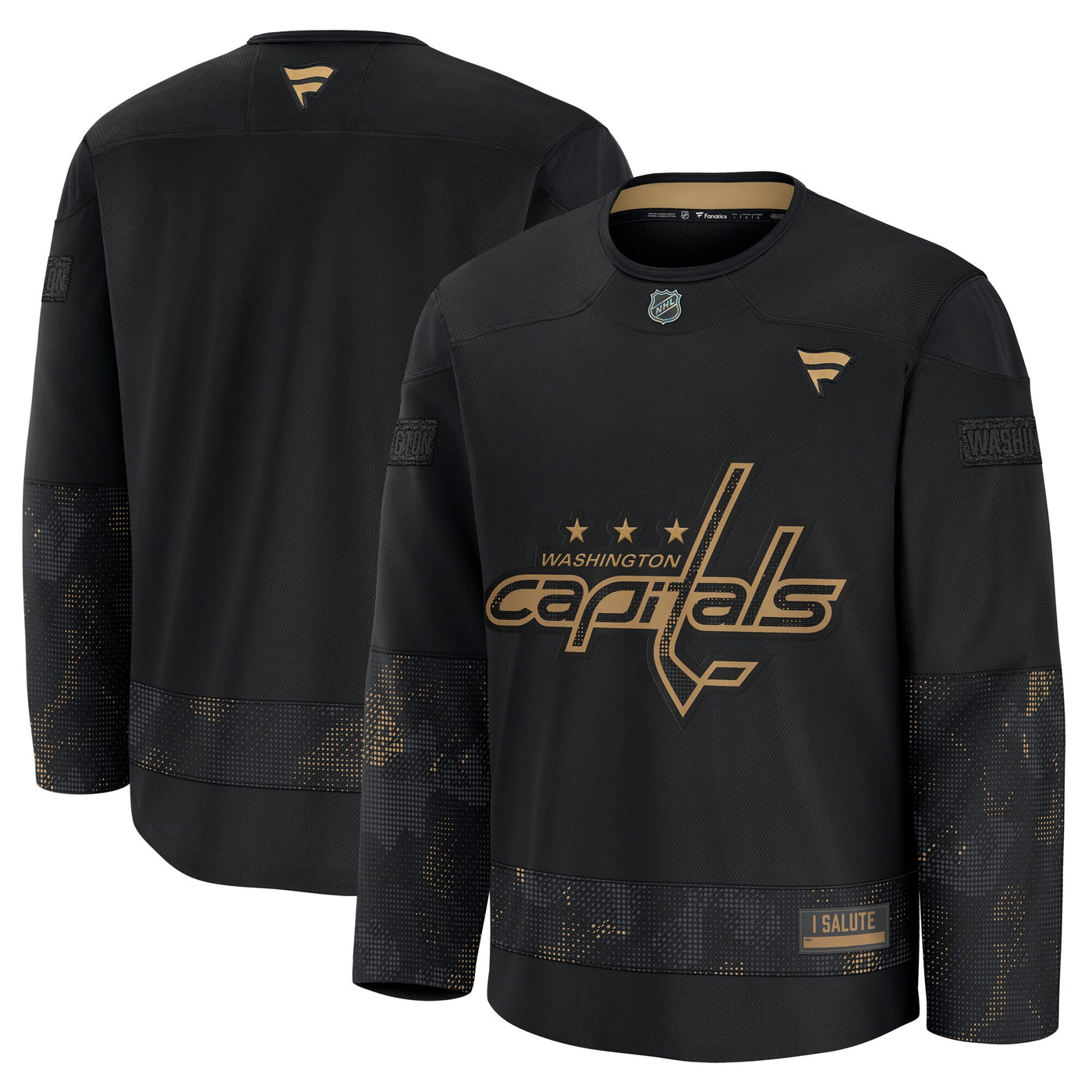 Washington Capitals Fanatics Black 2024 Military Appreciation Practice Jersey