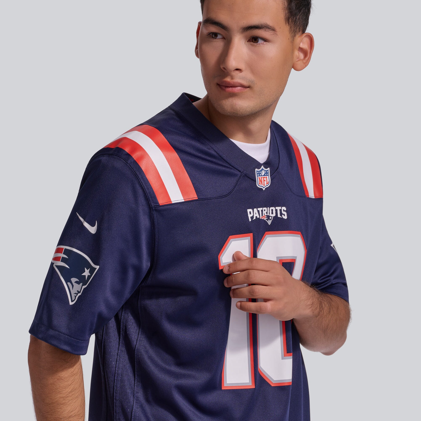 New England Patriots Drake Maye Nike Navy Player Game Jersey