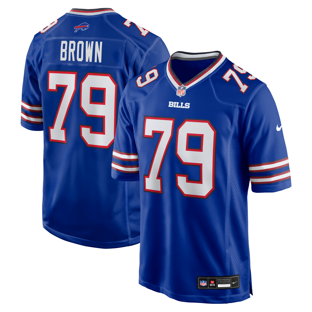 Buffalo Bills Ruben Brown Royal Game Retired Player Jersey