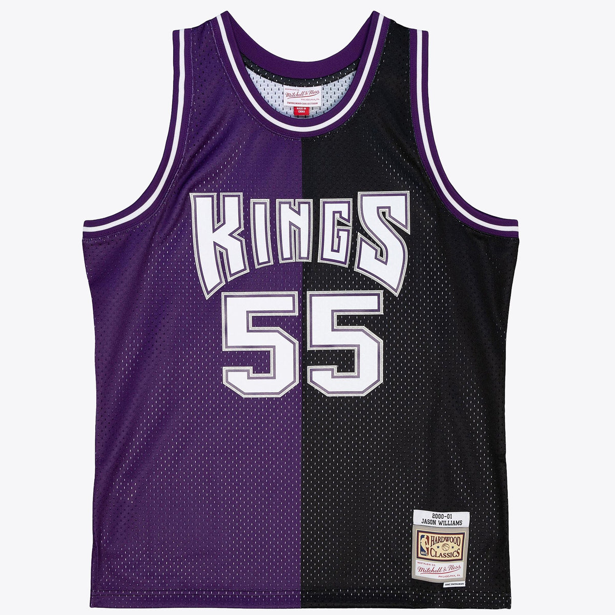 Sacramento Kings Mitchell & Ness Jason Williams 2000 Split Swingman Jersey - Black/Purple