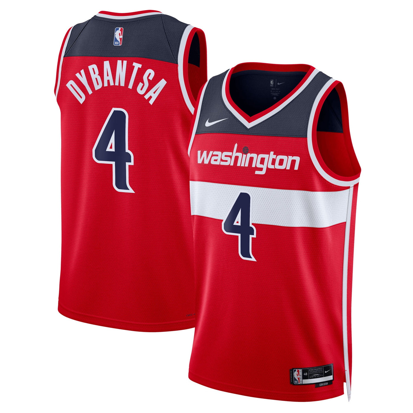 Washington Wizards Nike Icon Swingman Jersey - Red - AJ Dybantsa