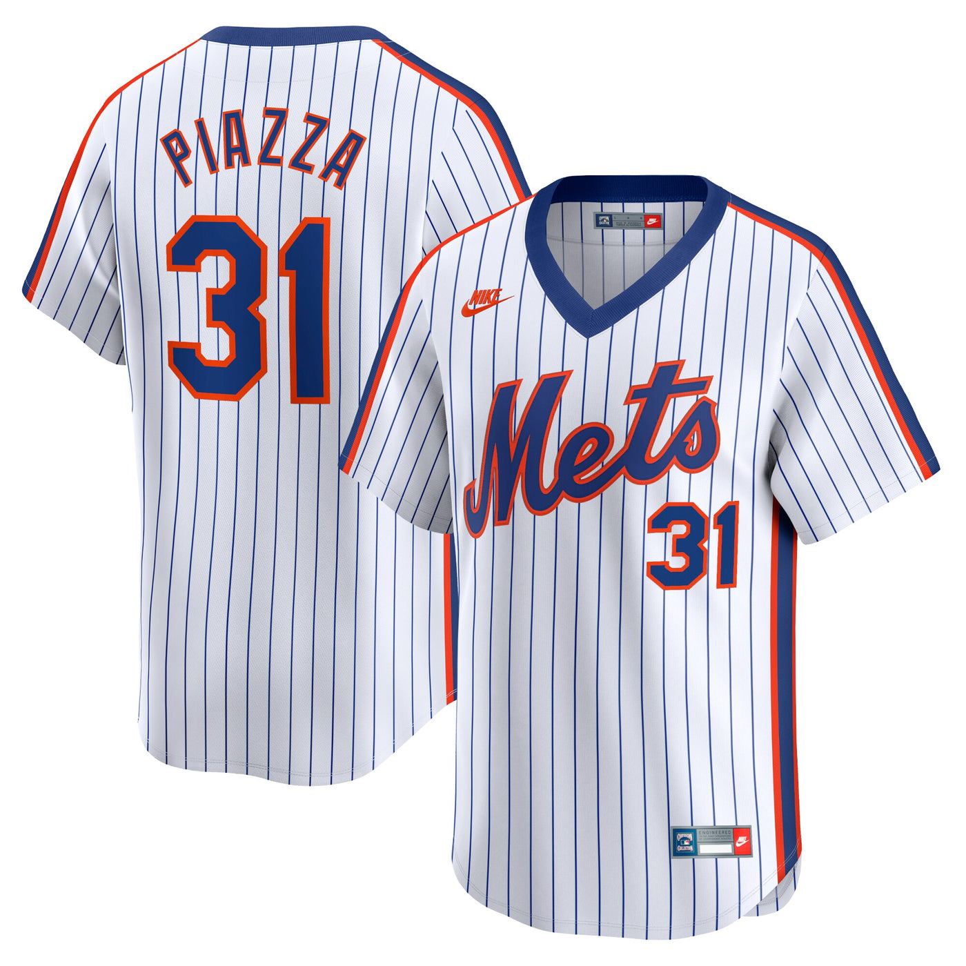 New York Mets Mike Piazza Nike White Throwback Cooperstown Limited Jersey