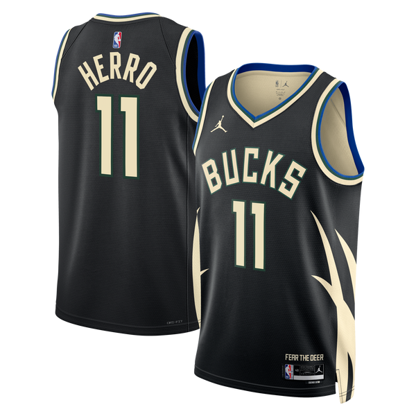 Milwaukee Bucks Jordan Brand Statement Edition Swingman Jersey - Hunter Green - Tyler Herro