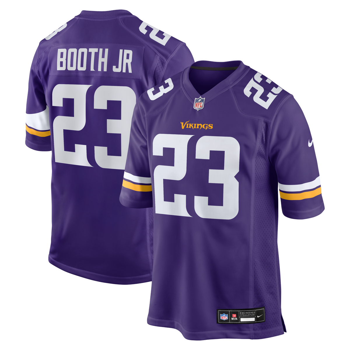Minnesota Vikings Andrew Booth Jr. Purple Player Game Jersey