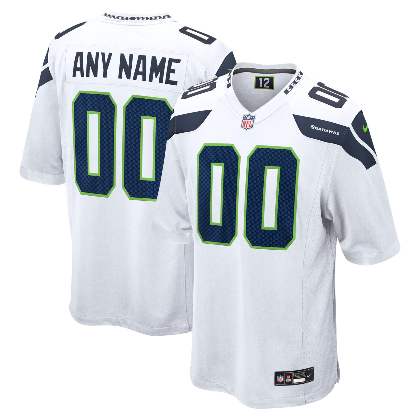 Seattle Seahawks Nike White Custom Game Jersey