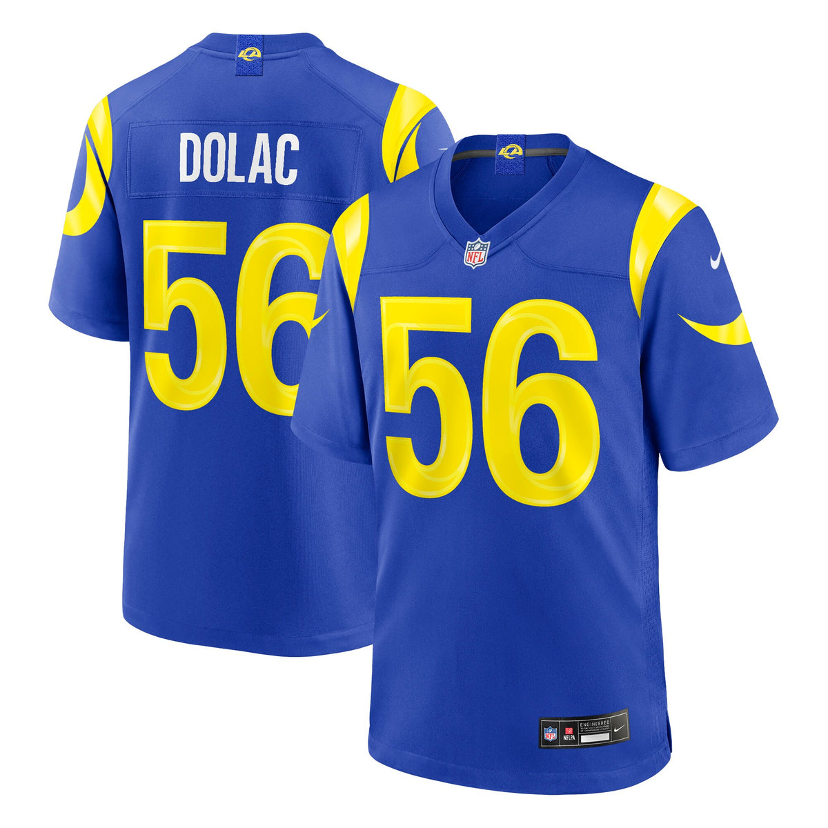 Los Angeles Rams Shaun Dolac Royal Team Game Jersey