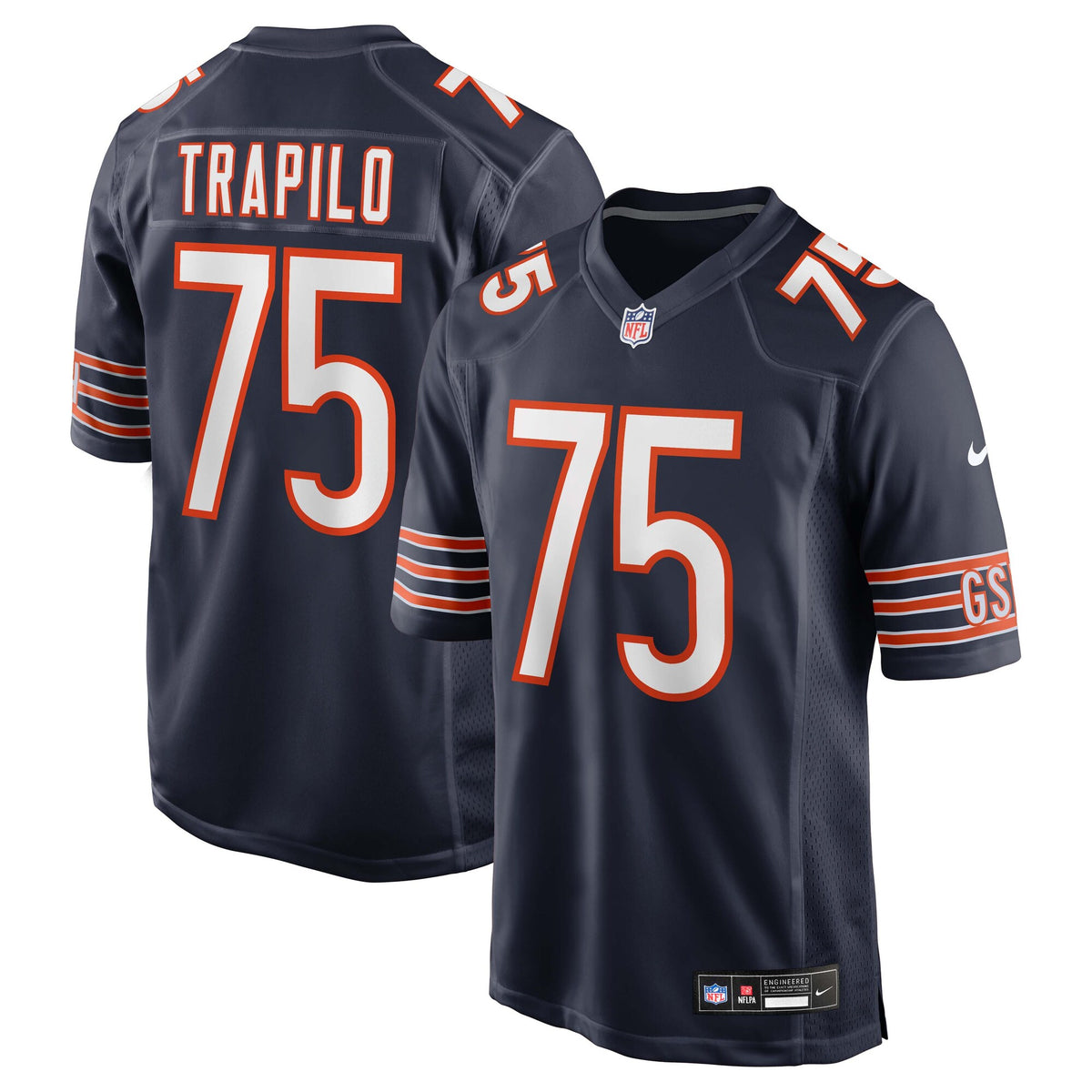 Chicago Bears Ozzy Trapilo Navy Team Game Jersey