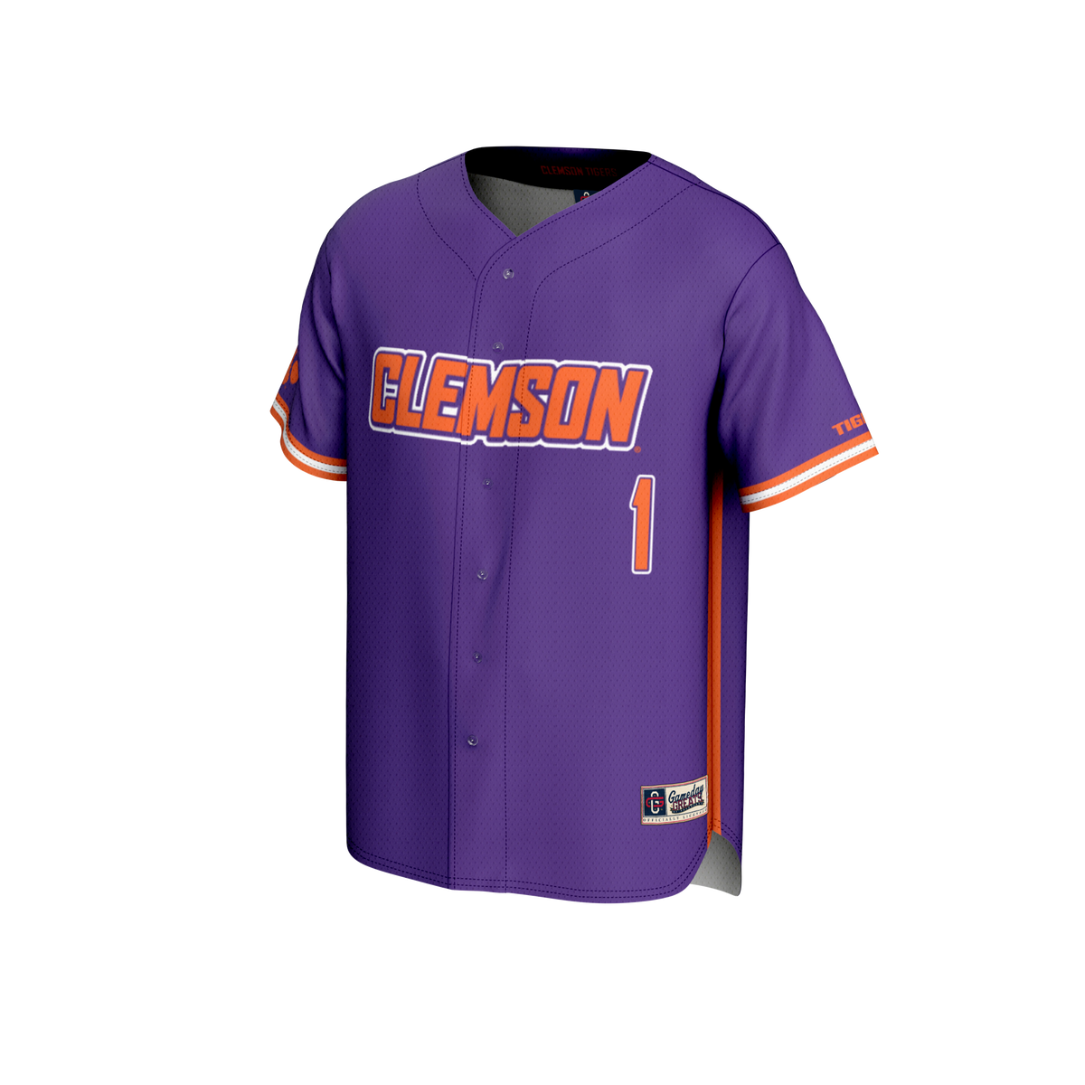 #1 Clemson Tigers GameDay Greats Lightweight Baseball Fashion Jersey - Purple