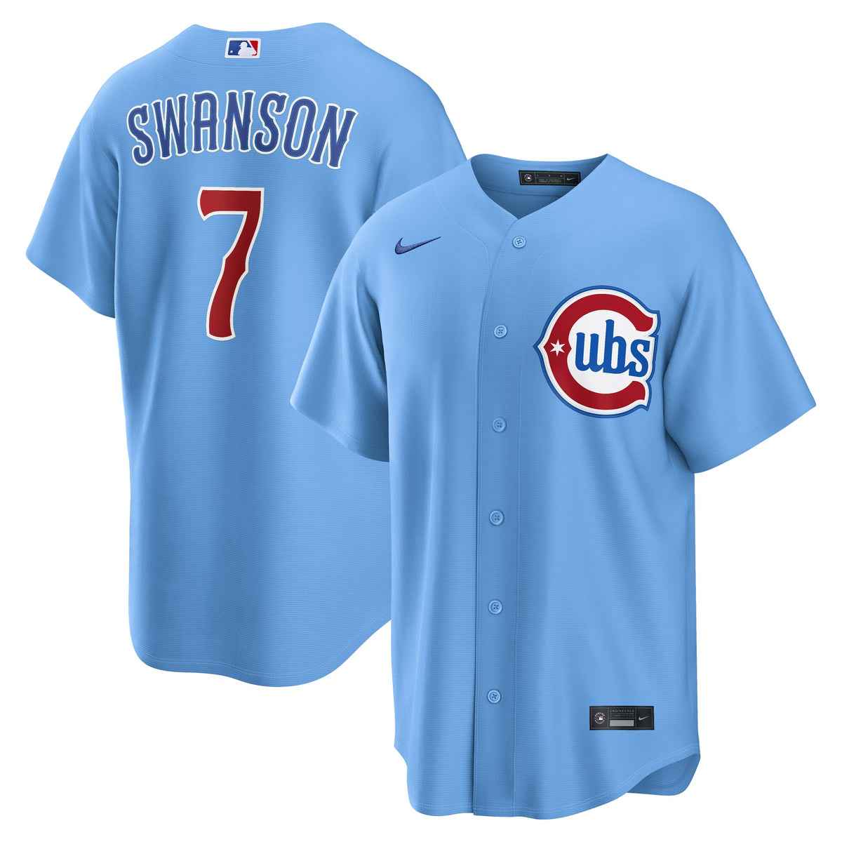 Chicago Cubs Dansby Swanson Light Blue Alternate Replica Jersey