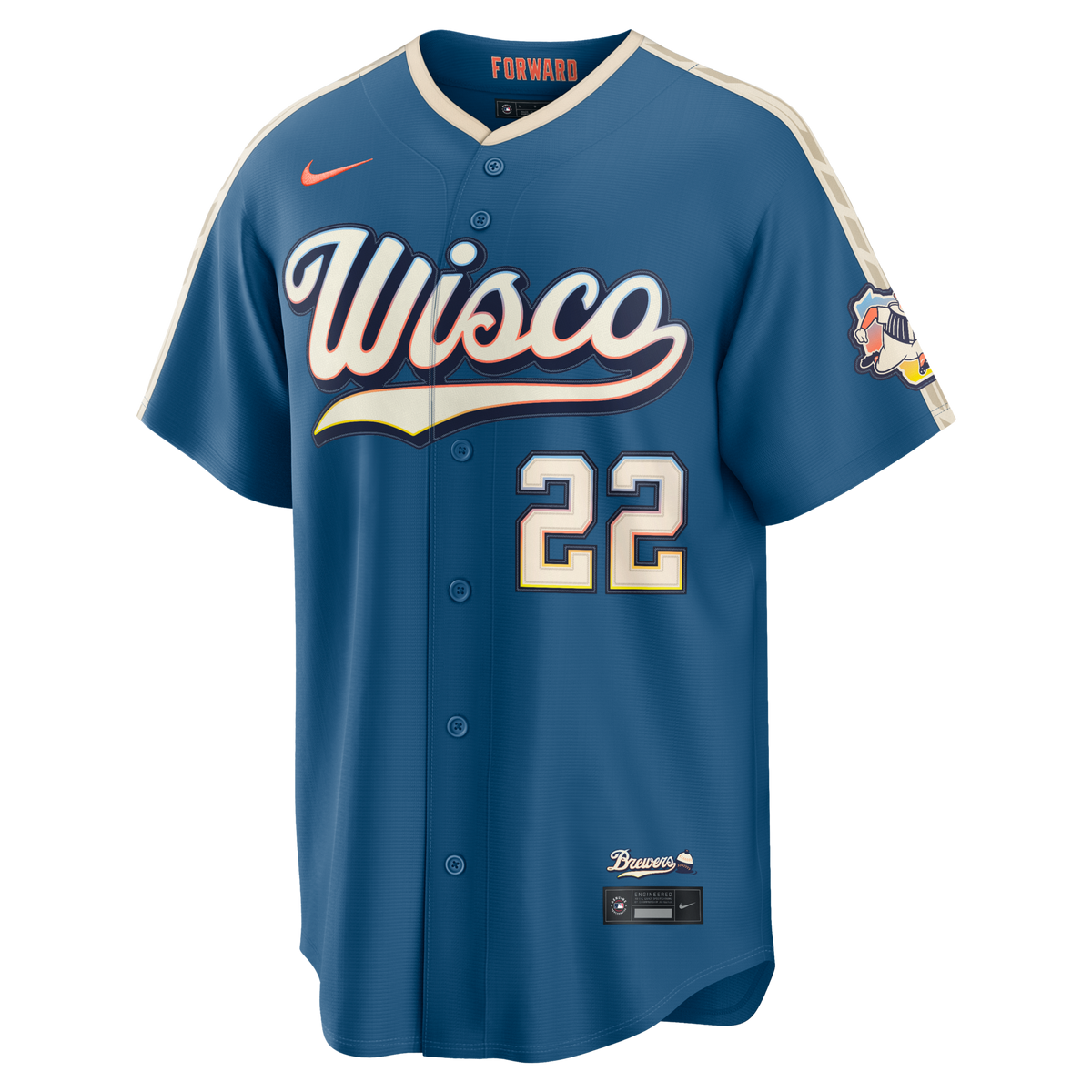 Milwaukee Brewers Christian Yelich Mineral Blue 2026 City Connect Stadium Jersey