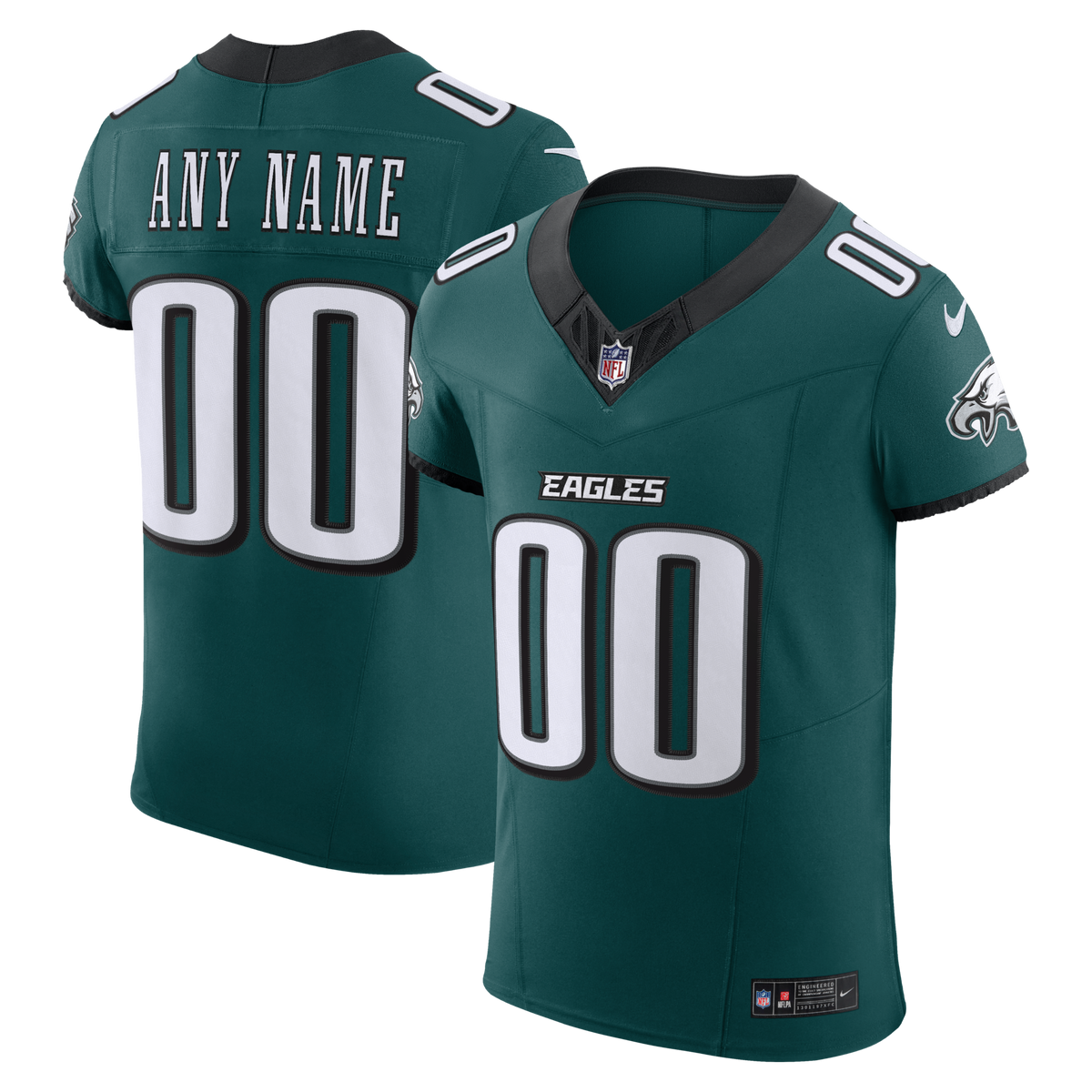 Philadelphia Eagles Midnight Green Vapor F.U.S.E. Elite Custom Jersey