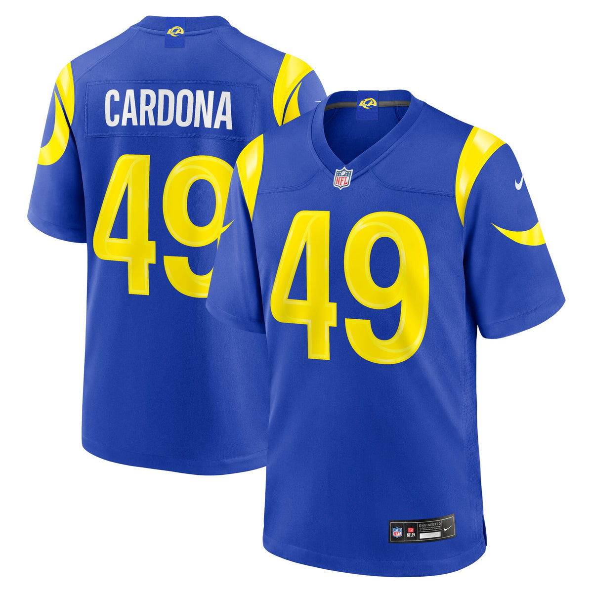 Los Angeles Rams Joe Cardona Royal Team Game Jersey