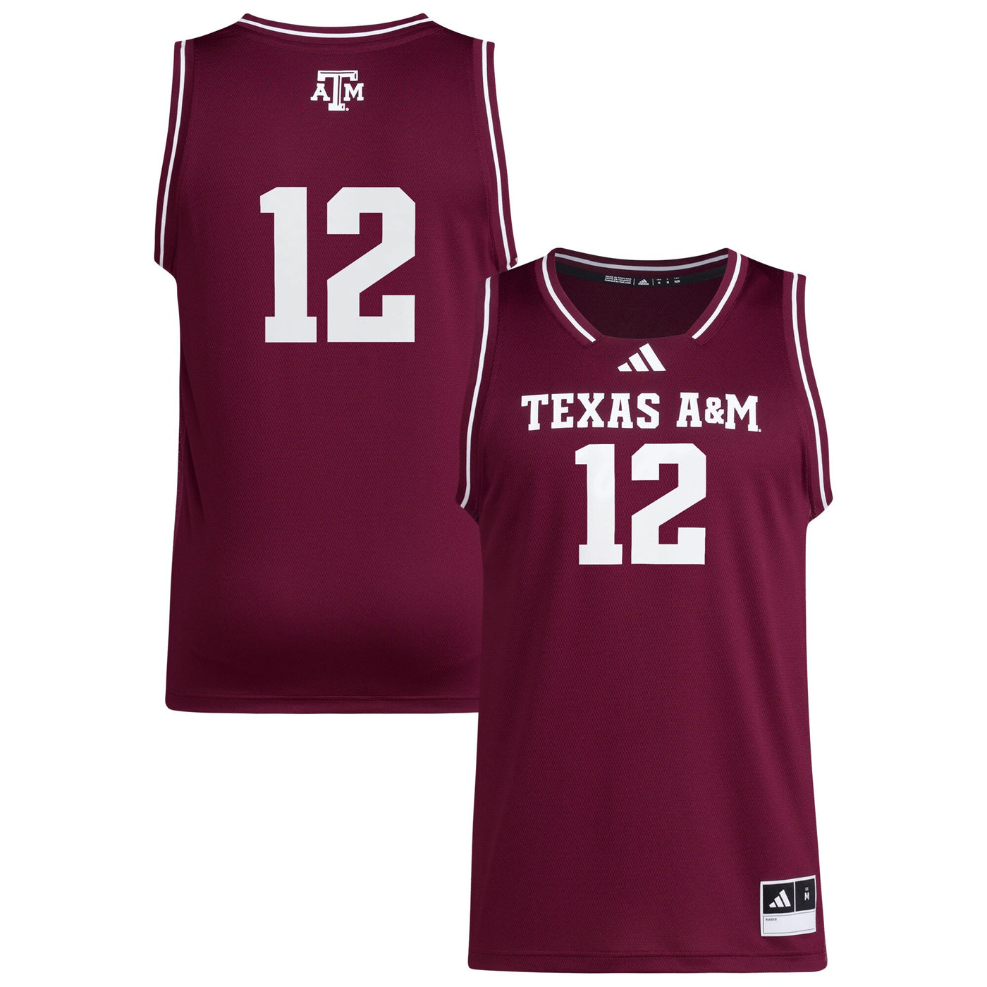 adidas #12 Maroon Texas A&M Aggies Replica Swingman Jersey