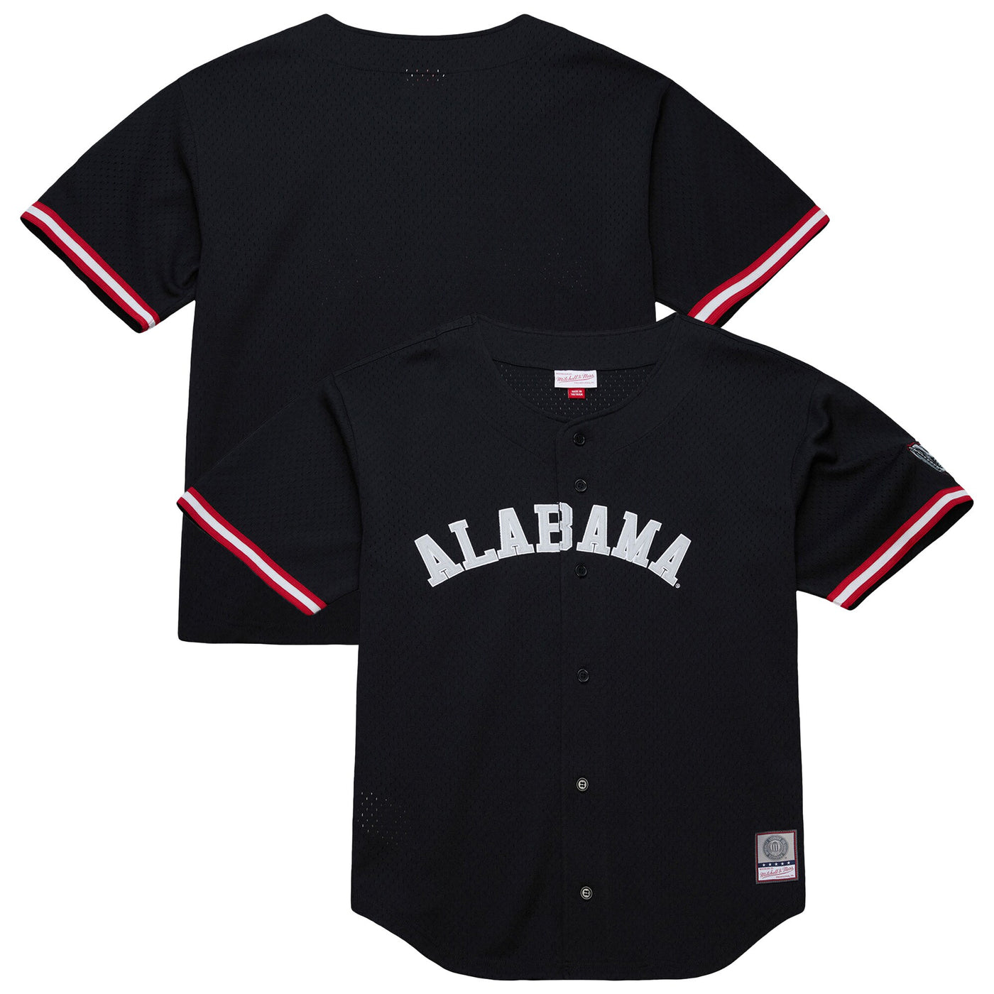 Mitchell & Ness Black Alabama Crimson Tide On The Clock Full-Button Fashion Jersey