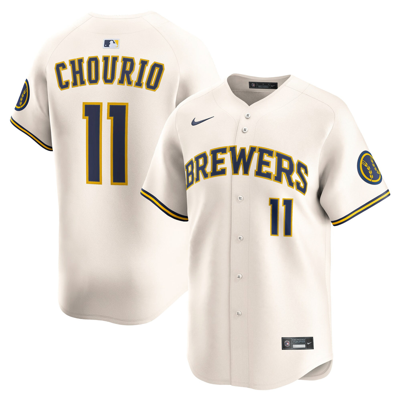 Milwaukee Brewers Jackson Chourio Nike Cream Home Limited Jersey