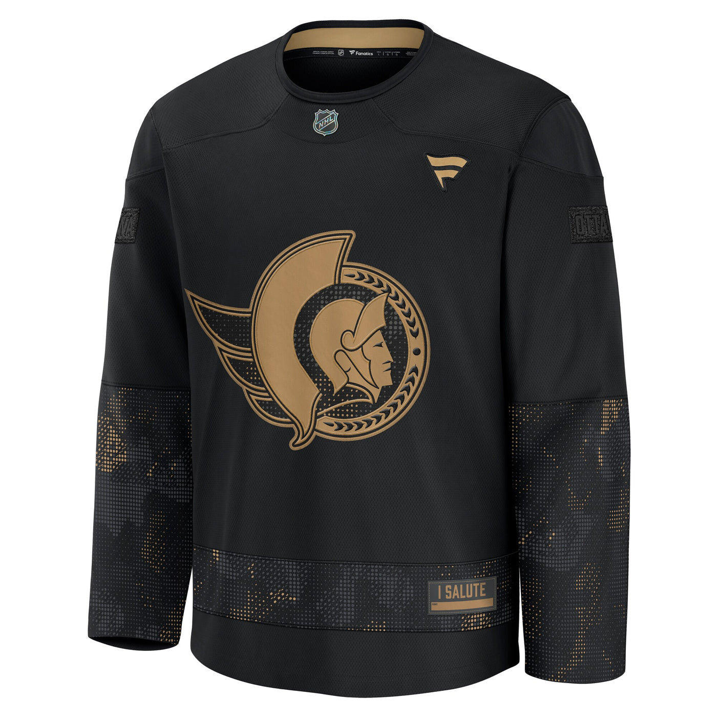 Ottawa Senators Fanatics Black 2024 Military Appreciation Practice Jersey