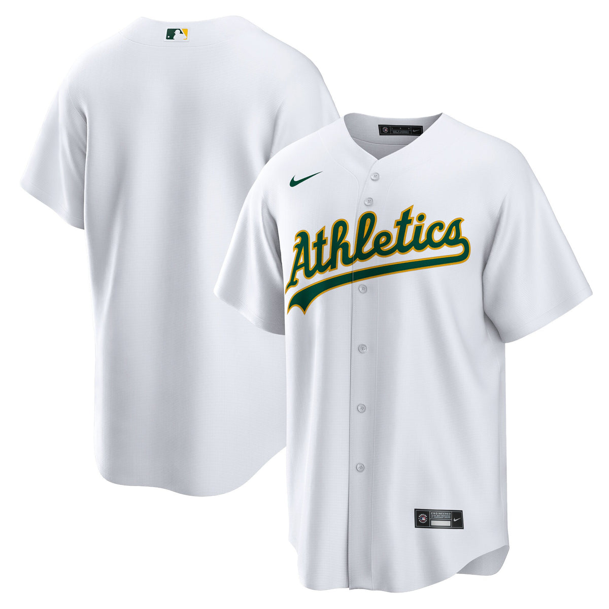 Athletics White Home Blank Replica Jersey