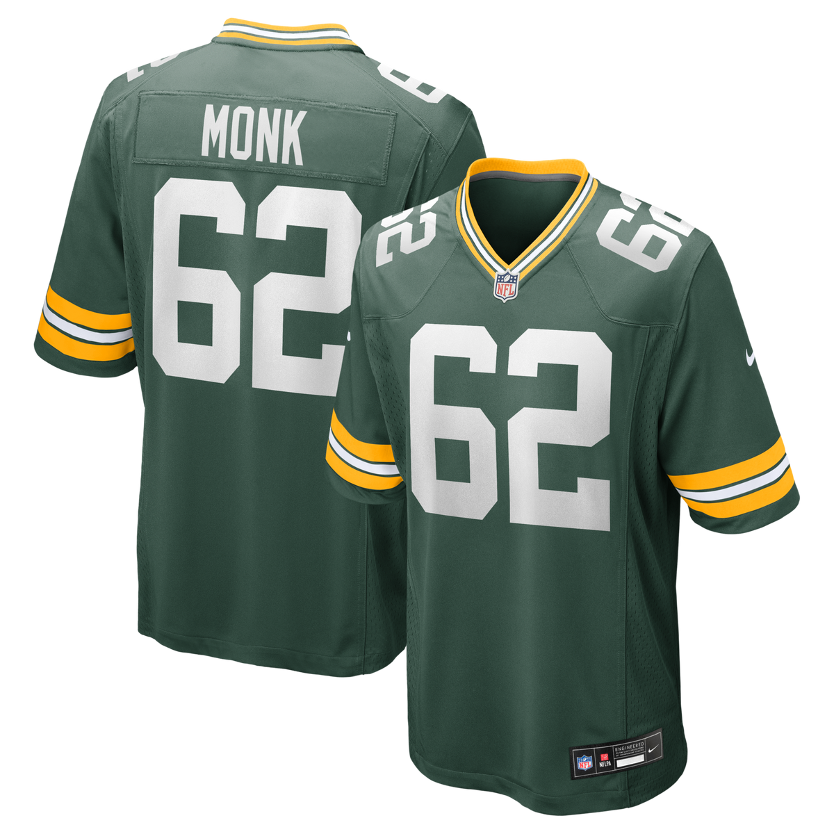 Green Bay Packers Jacob Monk Green Game Jersey