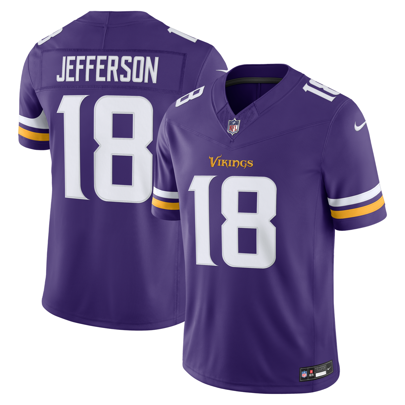 Minnesota Vikings Justin Jefferson Nike Purple Team Vapor F.U.S.E. Stitched Limited Jersey