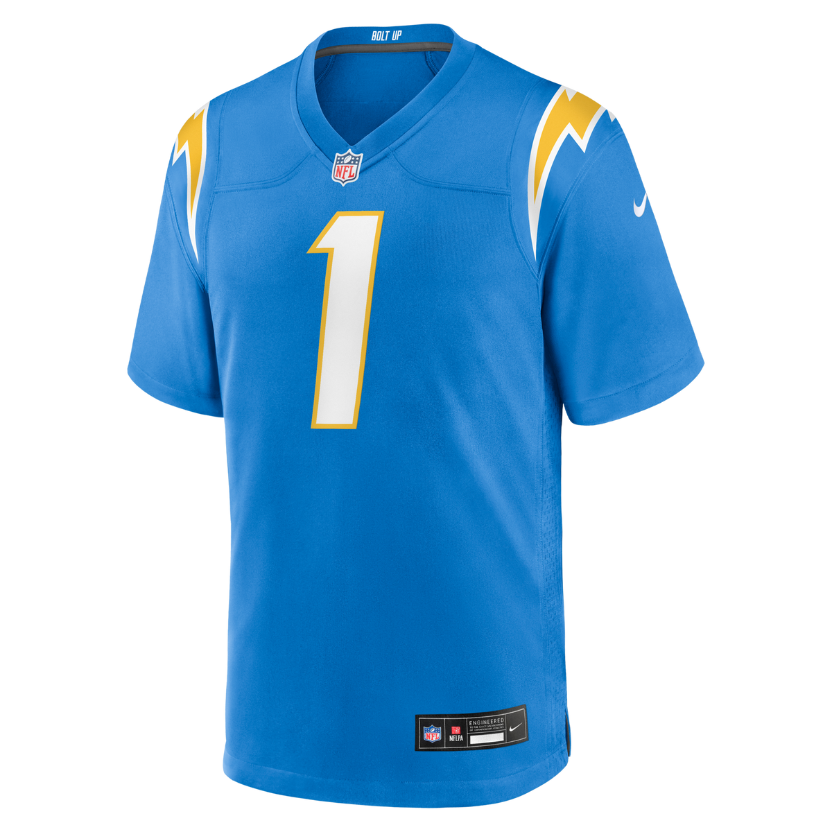 Los Angeles Chargers Number 1 Groom Powder Blue Game Jersey